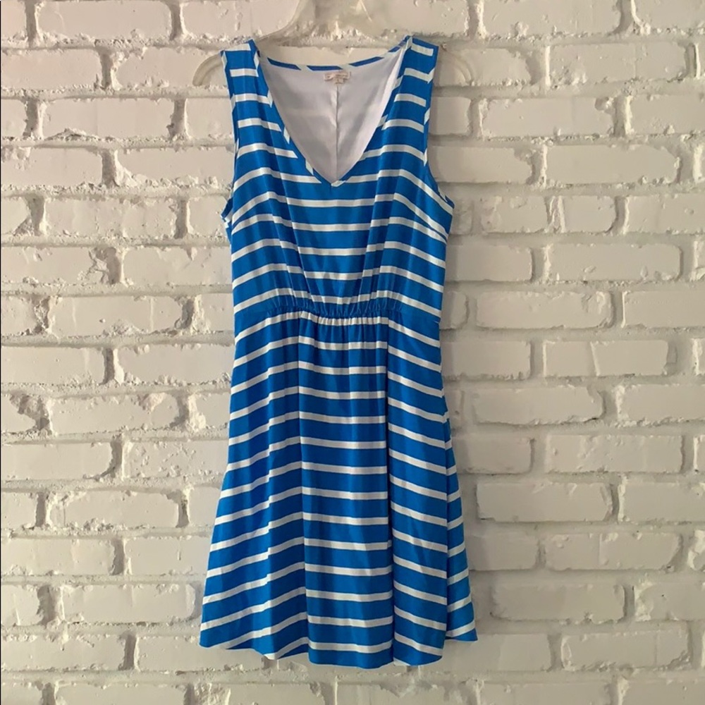 Gap Blue and White Striped Dress